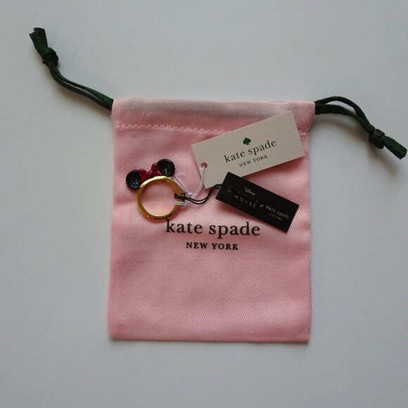New Disney x Kate Spade Minnie Mouse Ring Goldtone With Dust Bag Novelty 7 - Picture 2 of 8